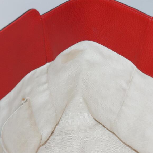 GUCCI Tote Bag Leather Red Gold - Picture 16 of 16